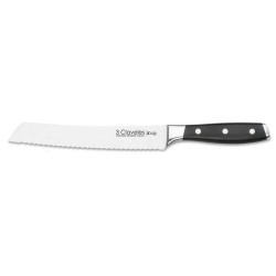 Toledo Bread Knife (20 cm / 7.87 in), POM Handle – Forged Stainless Steel – 3Claveles Spain – Front View