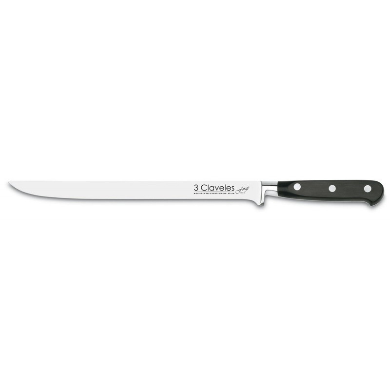 Forgé Ham Knife (25 cm / 9.84 in), POM Handle – Forged Stainless Steel – 3Claveles Spain - Front View