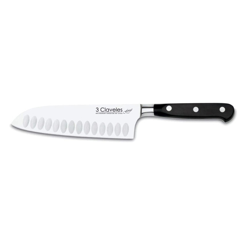 Cuchillo Santoku Forgé (18cm), POM-Forjado (acero inoxidable) - 3Claveles España - Frontal