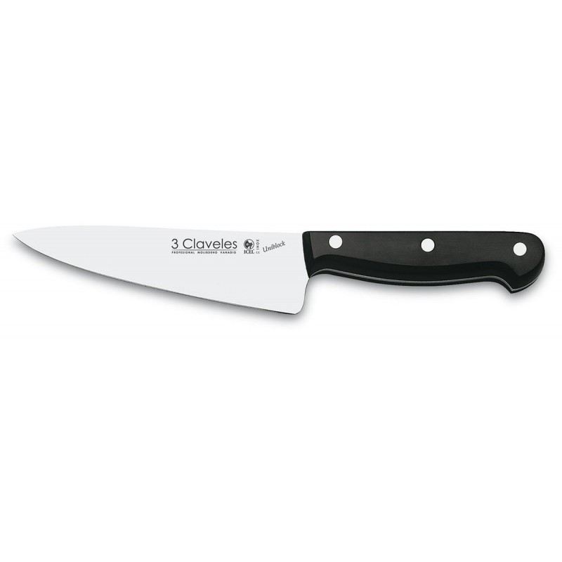 Cuchillo Cocinero Uniblock (15cm), POM-Estampado (acero inoxidable) - 3Claveles España - Frontal