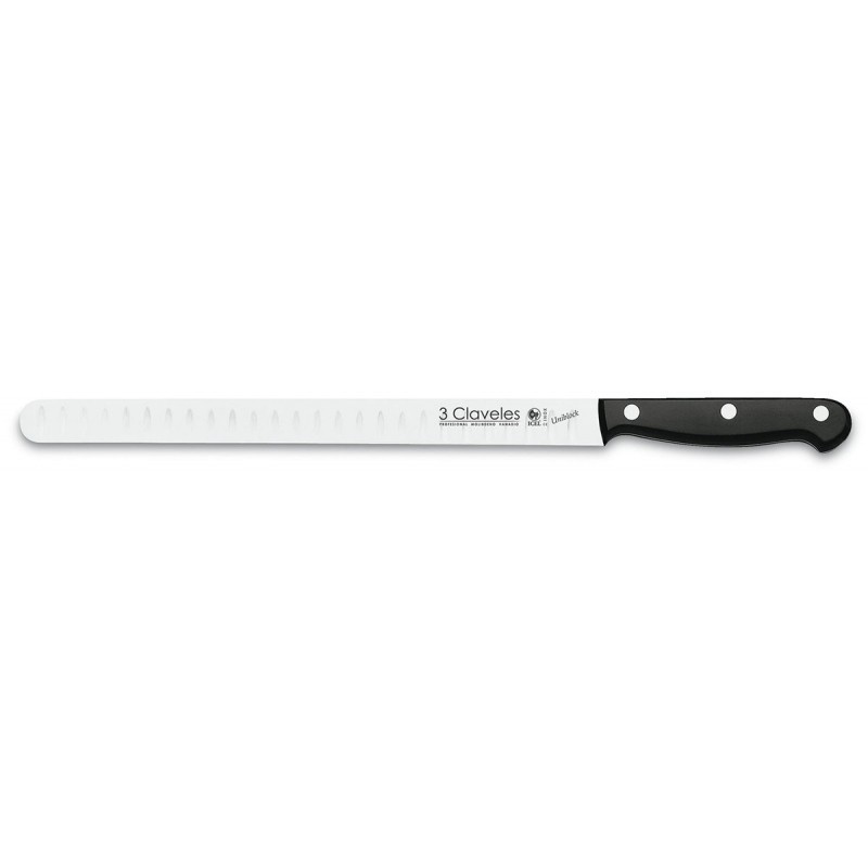 Cuchillo Jamonero-Salmón Uniblock (30cm), POM-Estampado (acero inoxidable) - 3Claveles España - Frontal