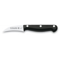 Uniblock Paring Knife (6 cm / 2.36 in), POM Handle – Stamped Stainless Steel – 3Claveles Spain – Front View