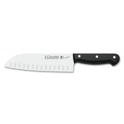 Cuchillo Santoku Alveolado Uniblock (18cm), POM-Estampado (acero inoxidable) - 3Claveles España - Frontal