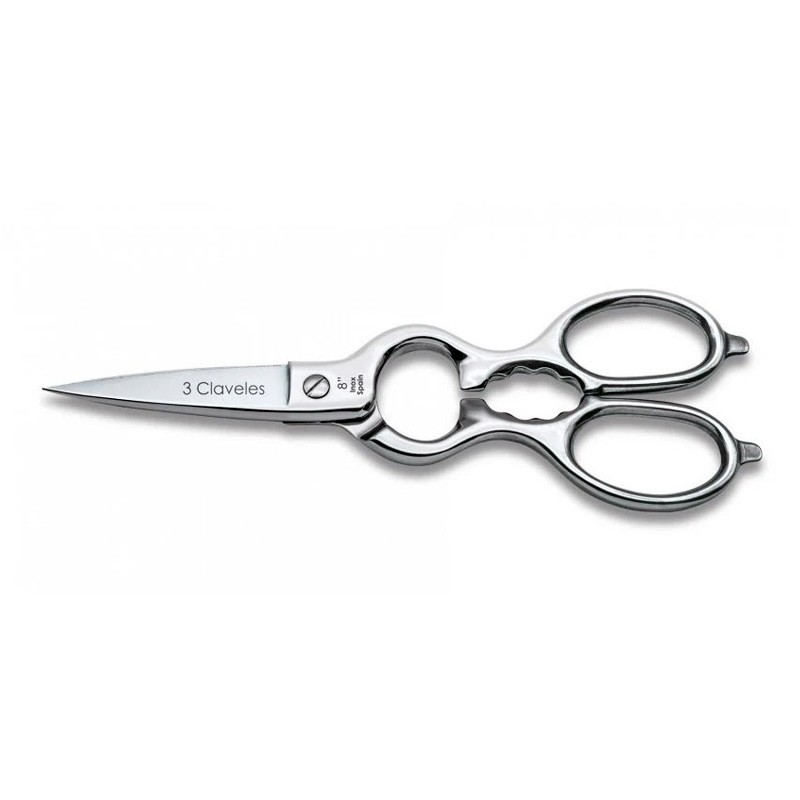 Tijera Cocina Multiusos (20cm), (acero inoxidable) - 3Claveles España - Frontal