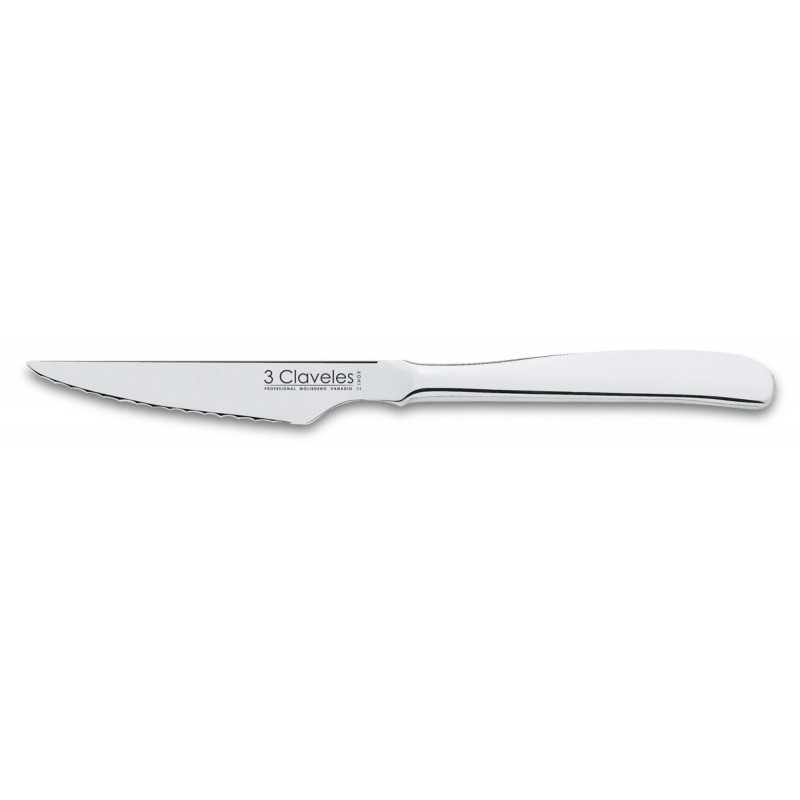 Steak Knife (11 cm / 4.33 in), Stainless Steel – 3Claveles Spain – Front View