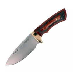 GAVILAN Knife (10.04 in), Brass and Beech Wood Handle (Molybdenum Vanadium) – Muela Spain – Front View