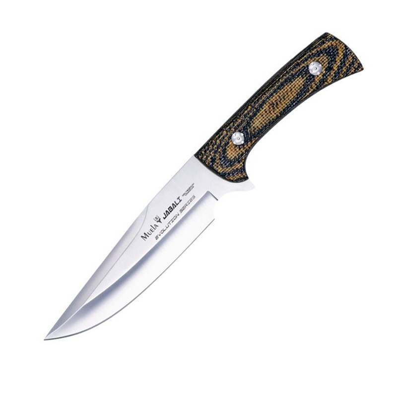 Cuchillo JABALI 17G (30cm), Micarta (acero X50CrMoV15) - Muela España - Frontal