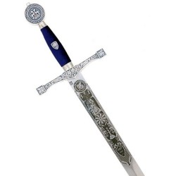 Espada Excalibur con grabado al ácido, plata (acero inoxidable) Marto Toledo - frontal