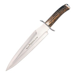 REHALA-27A Knife (16.14 in), Inox and Deer Stag Horn Handle (Nitro-42 steel) – Muela Spain – Front View