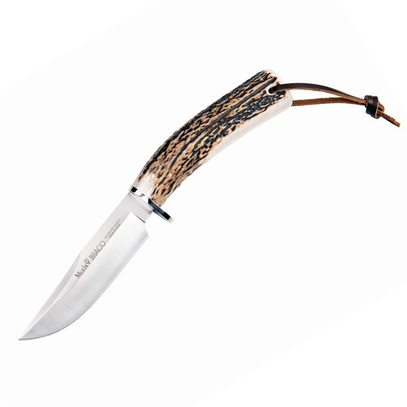 BRACO-11A Knife (8.46 in), Inox and Deer Stag Horn Handle (Mo.Vanadium - 1.4116) – Muela Spain – Front View