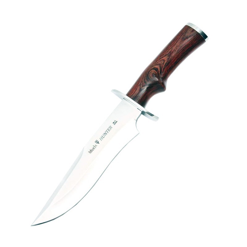 Cuchillo HUNTER 17R (28,5 cm), Inox y Madera Palo Rosa (acero Molibdeno-Vanadio 1.4116) - Muela España - Frontal