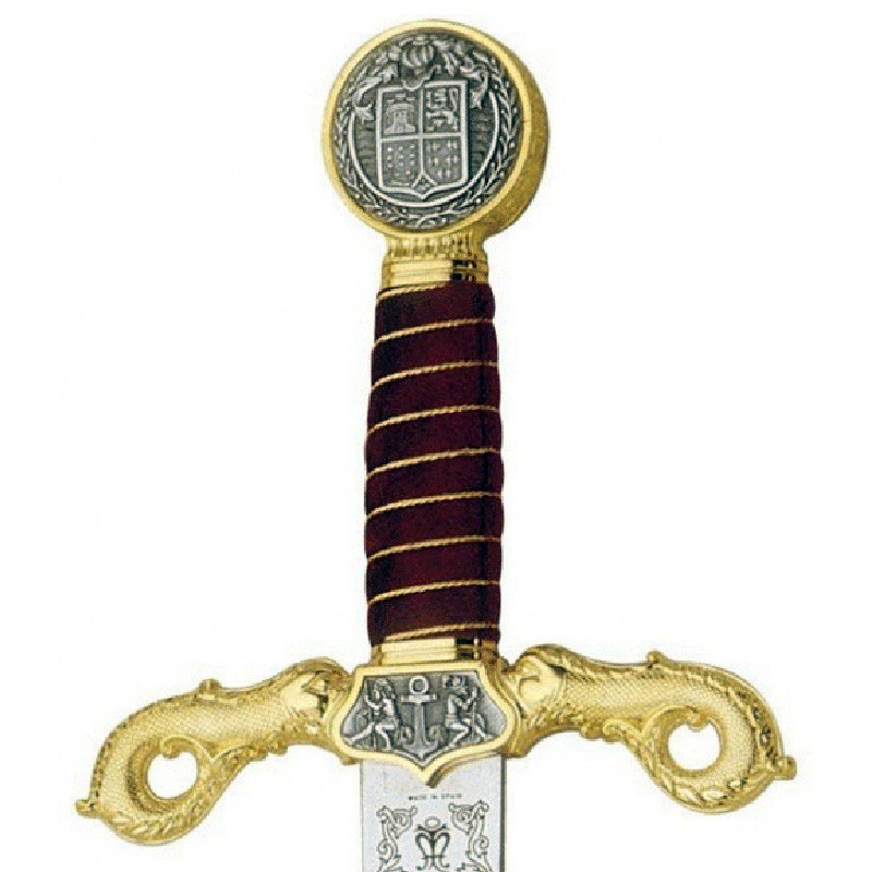 Christopher Columbus Sword, gold (stainless steel) Marto Toledo - hilt detail