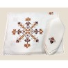 Embroidered Placemat-crests-brown-lagartera-toledo_napkin