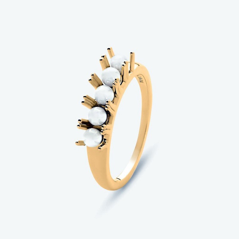 Anillo Perla Essence - plata baño oro 18k - perla blanca redonda 3 mm (Majorica)