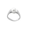Pearl Ring Nuada – Rhodium-Plated Silver – White Round Pearl 7 mm (Majorica)