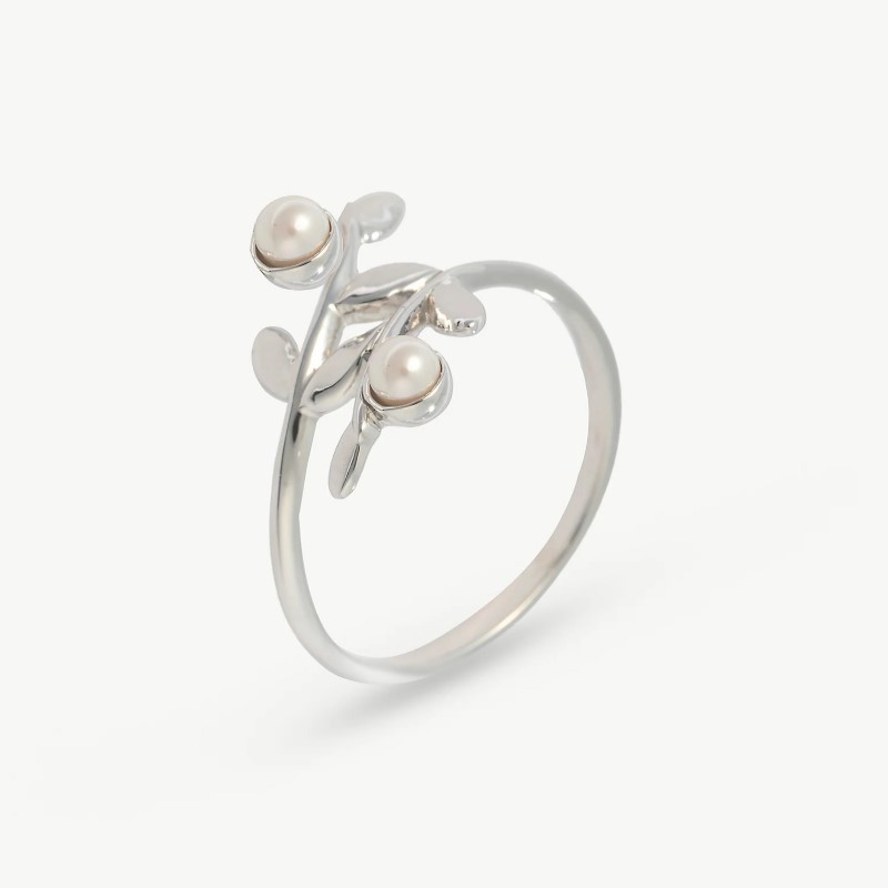 Anillo Perla Juliette - plata rodiada - perla blanca redonda 5 mm (Majorica)