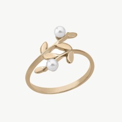 Pearl Ring Juliette – 18k Gold-Plated Silver – White Round Pearl 5 mm (Majorica)