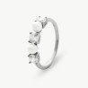 Pearl Ring Zirconia – Rhodium-Plated Silver – White Round Pearl 4 mm with Cubic Zirconia (Majorica)