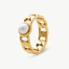 Pearl Ring Puffy Pearls – 18k Gold-Plated Steel – White Round Pearl 6 mm (Majorica)