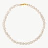 Agora Pearl Necklace – 18k gold-plated silver – baroque white 8 mm pearl, 45 cm length (Majorica)