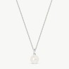 Selene Pearl Necklace – rhodium-plated silver – round white 8 mm pearl, 48 cm length with cubic zirconia (Majorica)