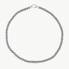 Lyra Pearl Necklace – rhodium-plated silver – round grey 6 mm pearl, 45 cm length (Majorica)