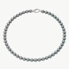 Collar Perla Lyra - plata rodiada - perla gris redonda 8 mm y 45 cm largo (Majorica)