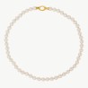Collar Perla Lyra - plata baño oro 18k - perla blanca redonda 8 mm y 45 cm largo (Majorica)