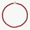 Grace Pearl Necklace – 18k gold-plated silver – round red 8 mm pearl, 45 cm length (Majorica)