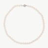 Lyra Pearl Necklace – rhodium-plated silver – round white 8 mm pearl, 50 cm length (Majorica)