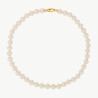 Lyra Pearl Necklace – 18k gold-plated silver – round white 10 mm pearl, 45 cm length (Majorica)