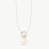 Espiral Pearl Necklace – rhodium-plated silver – round white 18 mm pearl, 42 cm length (Majorica)