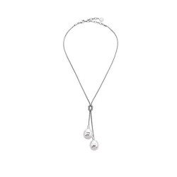 Tender Pearl Necklace – rhodium-plated silver – baroque white 14 mm pearl, 45 cm length (Majorica)