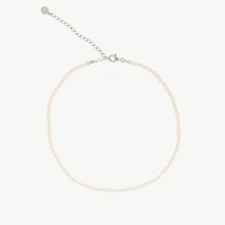 Collar Perla Ballet - plata rodiada - perla blanca redonda 4 mm y 40 cm largo (Majorica)