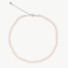 Ballet Pearl Necklace – rhodium-plated silver – round white 8 mm pearl, 40 cm length (Majorica)