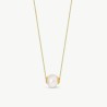 Nuada Pearl Necklace – 18k gold-plated silver – round white 14 mm pearl, 43 cm length (Majorica)