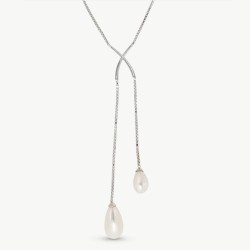 Collar Perla Elixia - plata rodiada - perla blanca pera 14 y 18 mm y 42 cm largo (Majorica)