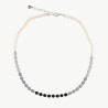 Nyx Pearl Necklace – rhodium-plated silver – round white, grey and black 6 mm pearl, 50 cm length (Majorica)
