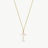 Caelum Pearl Necklace – 18k gold-plated silver – cross white 16 mm pearl, 42 cm length (Majorica)