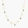 Bloom Pearl Necklace – 18k gold-plated silver – round green 4 mm pearl, 46 cm length (Majorica)