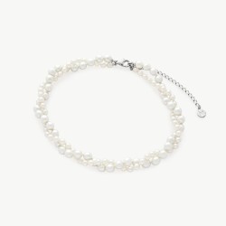 Collar Perla Essence - plata rodiada - perla blanca redonda 4 y 6 mm y 32 cm largo (Majorica)