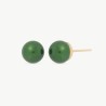Lyra Pearl Earrings – 18k gold-plated silver – round green 8 mm pearl (Majorica)