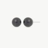 Lyra Pearl Earrings – rhodium-plated silver – round black 8 mm pearl (Majorica)