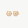 Lyra Pearl Earrings – 18k gold-plated silver – round champagne 8 mm pearl (Majorica)