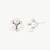 Starlight Pearl Earrings – rhodium-plated silver – round white 5 and 6 mm pearl with cubic zirconia (Majorica)