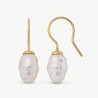 Agora Pearl Earrings – 18k gold-plated silver – baroque white 8 mm pearl (Majorica)