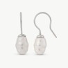 Agora Pearl Earrings – rhodium-plated silver – baroque white 8 mm pearl (Majorica)