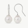 Nuada Pearl Earrings – rhodium-plated silver – round white 9 mm pearl (Majorica)