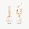 Chara Pearl Earrings – 18k gold-plated silver – round white 10 mm pearl (Majorica)