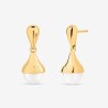 Drop Pearl Earrings – 18k gold-plated silver – round white 8 mm pearl (Majorica)
